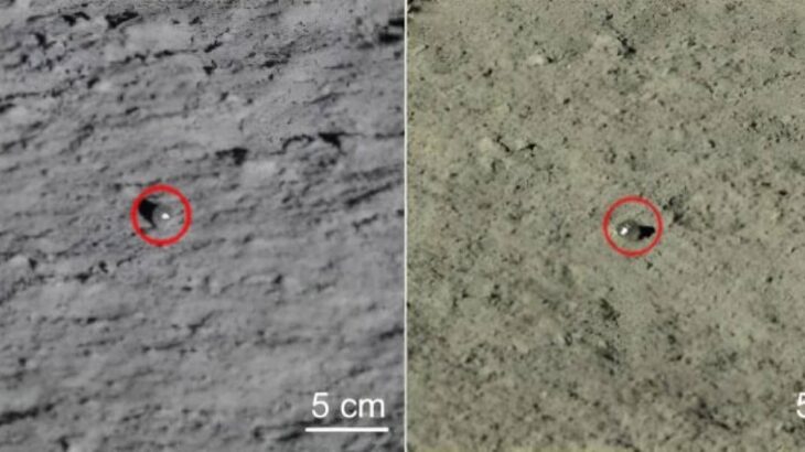 月の裏側で、謎めいた半透明のガラス玉を発見