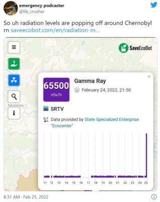 【危険】チェルノブイリ原発で放射線量がなぜか上昇…ロシア軍が占拠後に