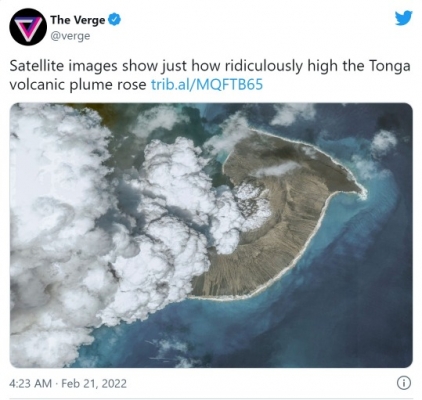 【悲報】トンガの大噴火、もう誰も気にしてない…