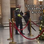 クリスマスプレゼントにボールをもらって大喜びの警察犬が駅構内の乗客たちに幸せをもたらす